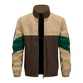 thumbnail image 3 of Baseball Jackets for Men Windbreaker Zip Up Coats with Pockets Trendy Long Sleeve Mock Neck Color Block Athletic Workout Outerwear Jacket, 3 of 7