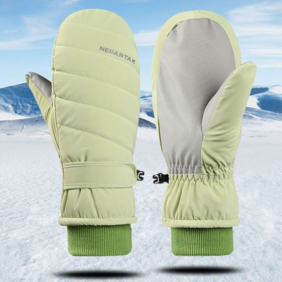 Winter Mittens for Women Cold Weather Warm Ski Mittens with Adjustable Strap and Ribbed Cuff for Snow