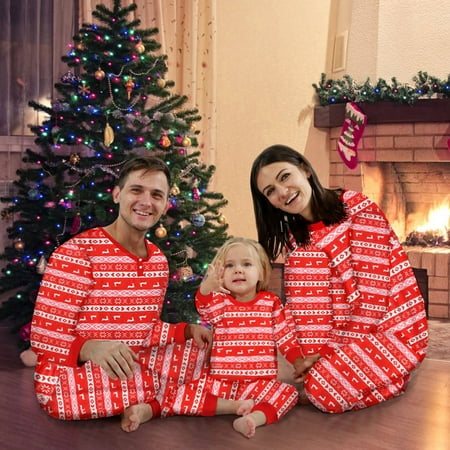 

Pretty Comy Family Matching Christmas Pajamas Set Holiday Santa Claus Sleepwear Xmas PJS Set for Couples and Kids