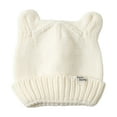 thumbnail image 4 of Splozh Beanie Knit Hats for Toddlers Baby Winter Hat with Bear Ear for Toddler Boys Girls Soft Knitted Cap White,3-24 Months, 4 of 5