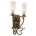 thumbnail image 2 of Meyda 200021 14 in. Thierry 2 Light Wall Sconce - Chocolate, White & Clear, 2 of 4