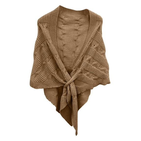 APEXFWDT Women's Plaid Sweater Poncho Cape Coat Open Front Blanket Shawls and Wraps Women Shawl Knit Blanket Wrap Fringe Poncho Coat Cardigan