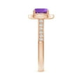 thumbnail image 3 of ANGARA Natural Classic Cushion 1.35 ct Amethyst Ring with Diamond Halo in 14K Rose Gold for Women (Size-7mm) | February Birthstone, Anniversary, Jewelry Gift for Women | Natural Amethyst Ring, 3 of 8