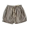 thumbnail image 3 of RTKFRFLM Boys Striped Summer Shorts Relaxed Fit Cotton Beach Shorts with Pockets Blue 12-18 Months, 3 of 3