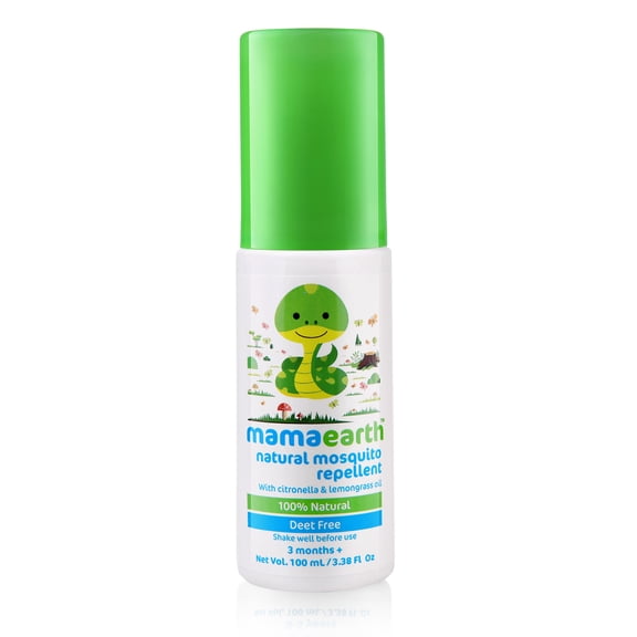 Mamaearth Natural Mosquito Repellent with Citronella and Lemongrass Oil for Babies, 100 ml