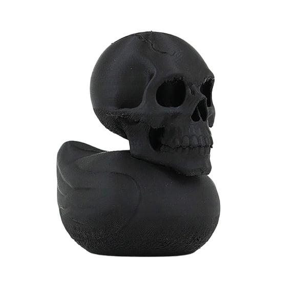 Halloween Skull Duck Resin Figurine Seasonal Desktop Ornament For Gothic Home Decor Tabletop Display,Black-5X5Cm