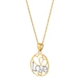 thumbnail image 4 of Brilliance Fine Jewelry 10K Yellow Gold Rhodium Love Hearts Circle on Gold Filled Necklace,18", 4 of 5
