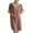 Pink, variant on Uaswgudfs Women's 2025 Summer Casual V-Neck Midi Dress - Lace Trim Short Sleeve Silky Flowy Fabric Elegant Everyday Wine S