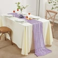 thumbnail image 5 of Xukmct Rectangle Table Runner Sheer Cheesecloth Table Runner for Wedding Birthday Party, 35" x 157", 5 of 7