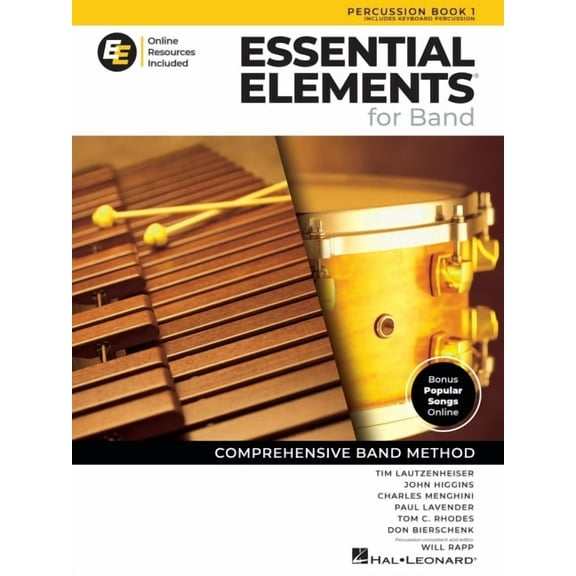 Essential Elements for Band Percussion Book 1 with Eei Online Resources Percussion Method Book and Sheet Music for Stude, (Spiral-Bound)