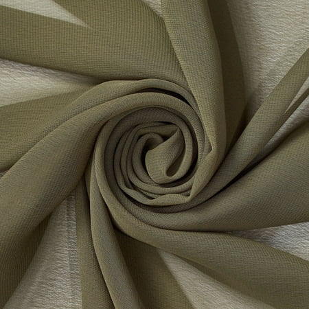 Chiffon Fabric Sheer Lightweight 60 Inch Wide Silky Polyester Georgette By The Yard & Wholesale - Olive (1 Yard)