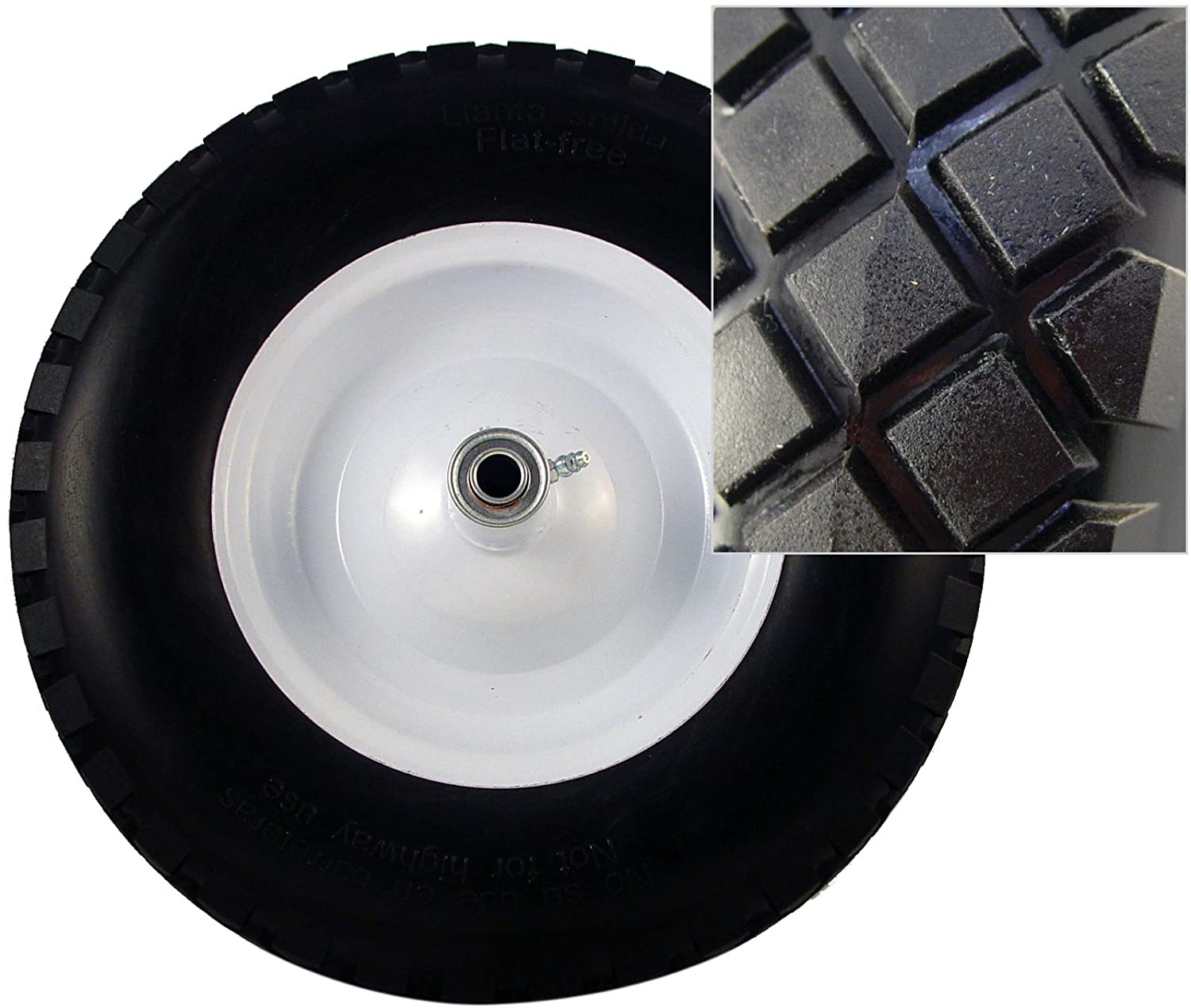 Bon 28-700 Single Flatfree Tire Steel Tray Wheel Barrow With Wood Handle, 6 Cubic Foot - image 2 of 2