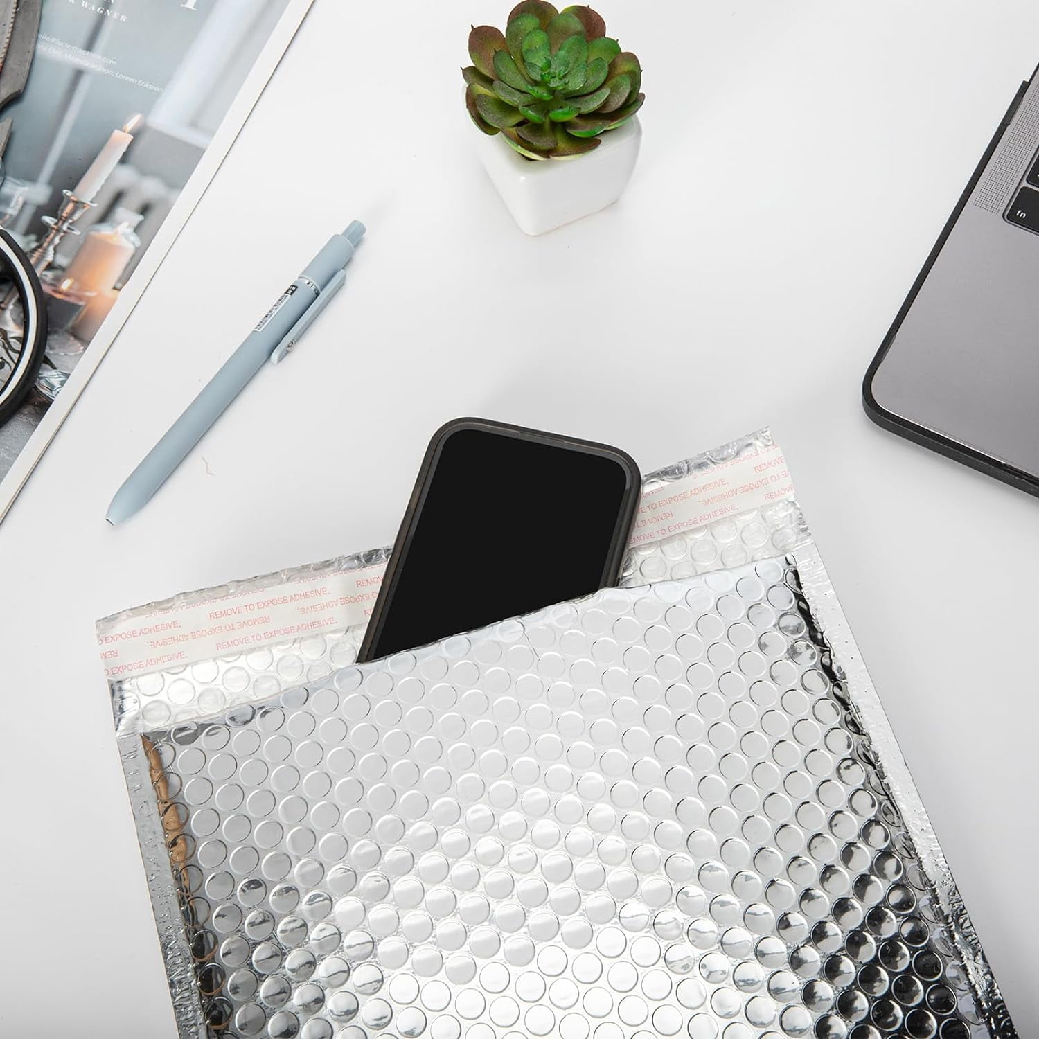 20 Pack Thermal Bubble Mailer,8 x 11" Metallic Bubble Mailers,Self Seal Cool Bubble Mailers,Foil Mailing Envelopes, Waterproof Padded Envelopes,Insulated Shipping Bags for Cold Shipping