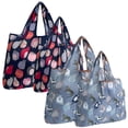 thumbnail image 1 of Wrapables Large & Small Foldable Tote Nylon Reusable Grocery Bags, Set of 4, Stylish & Cool Kitties, 1 of 6