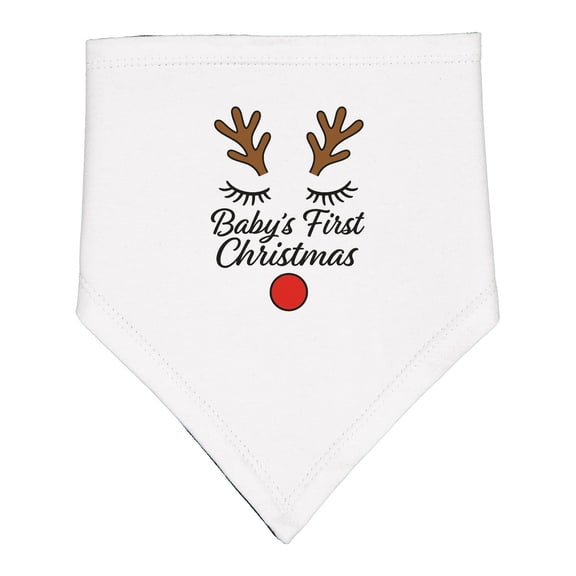 Inktastic My First Christmas Reindeer Baby Bandana Bib