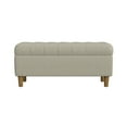 thumbnail image 4 of HomePop Button Tufted Storage Bench, 40"W x 18"D x 18"H, Fawn Velvet, 4 of 10