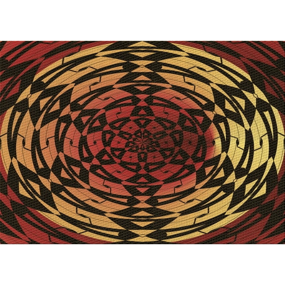 Ahgly Company Indoor Rectangle Patterned Blood Night Red Area Rugs, 5' x 7'