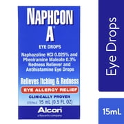 (2 pack) (2 pack) Naphcon A Antihistamine Eye Drops for Eye Allergy Relief, 15 mL