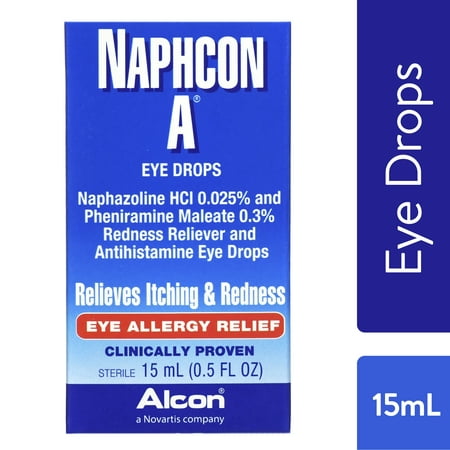 (3 pack) Naphcon A Antihistamine Eye Drops for Eye Allergy Relief, 15 (Best Eye Drops For Kids)