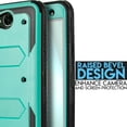 thumbnail image 4 of For 5.5" LG XPower2 Combo Holster Belt Clip Kickstand Dual Layer Protective Case Raised Bevel Design Enhance Camera and Screen Protection Shockproof Heavy Duty Impact Bumper Phone Case [Teal], 4 of 4