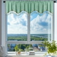 thumbnail image 5 of Honeeladyy Soft Tassles Valance Curtains, Solid Color Elegant Valances for Kitchen Bedroom Living Room, 1 Piece Green Rod Pocket Short Window Valance, 59.06x15.75 in, 5 of 6