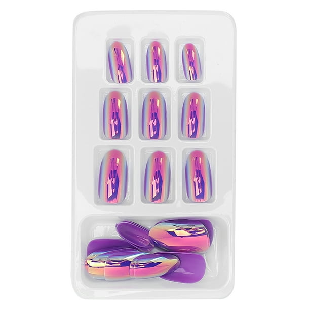 Uñas postizas, 24 piezas de uñas postizas de moda, uñas postizas artificiales, uñas postizas de ataúd, muy versátiles