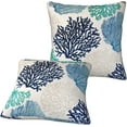 thumbnail image 2 of Beach Coastal Coral Branch Ocean Themed Throw Pillow Covers 18 X 18 Inch Set of 2 Summer Nautical Decorative Pillow Cases Cushion Covers for Sofa Couch Car Bedroom Home Decor, 2 of 6