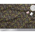 thumbnail image 3 of Soimoi Black Cotton Duck Fabric Leaves Print Sewing Fabric Yard 42 Inch Wide, 3 of 3