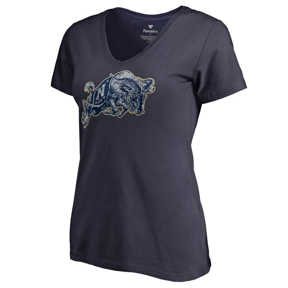 Women's Navy Navy Midshipmen Static Logo V-Neck T-Shirt