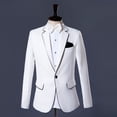 thumbnail image 2 of Traje de fotografía para hombre, traje de escenario, traje de cantante anfitrión, traje de reunión anual, blanco con borde negro, 2 of 5