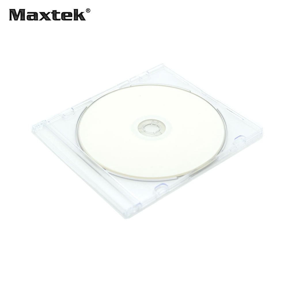 Maxtek Ultra Thin 5.2mm Slim Clear CD Jewel Case with Built In Frost Clear Tray, 100 Pack.