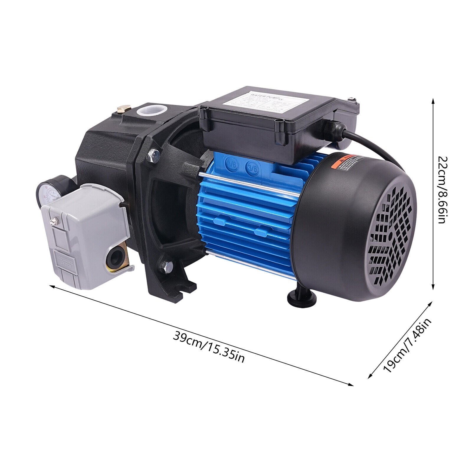 Garden 1HP Water Pump 134.2ft³/h Flow Rate Shallow Well Pump Water Pump Versatile for Farms and Grasslands