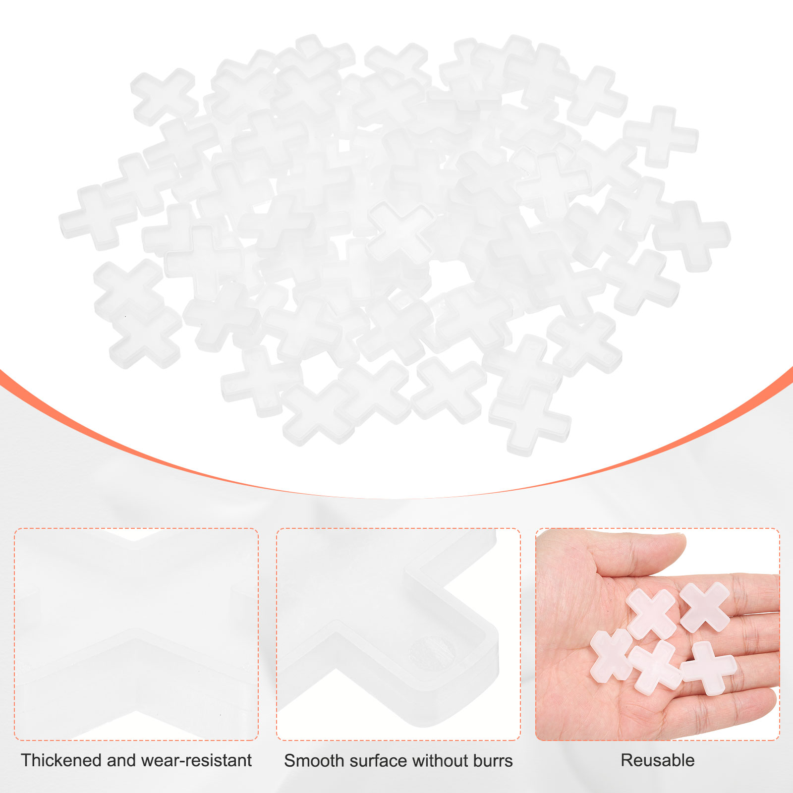 Uxcell 5/16" 8mm Tile Spacers 600Pcs Plastic Hexagonal Tile Spacers Spacing Leveling Laying Tools White