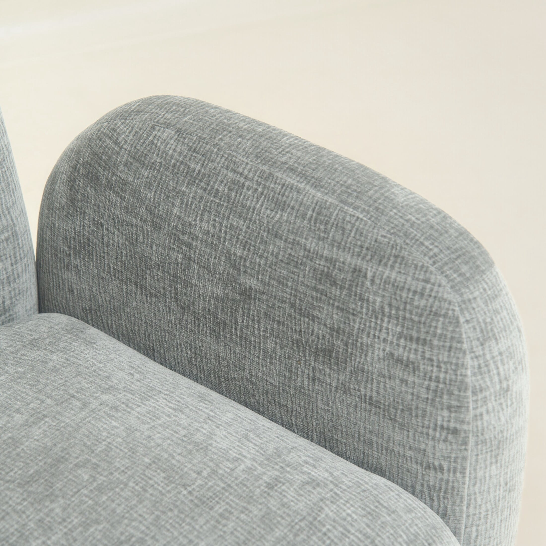 Noble House Gabryle 360° Swivel Accent Chair, Luxurious Chenille Upholstered Barrel Chair, Living Room, Dark Gray