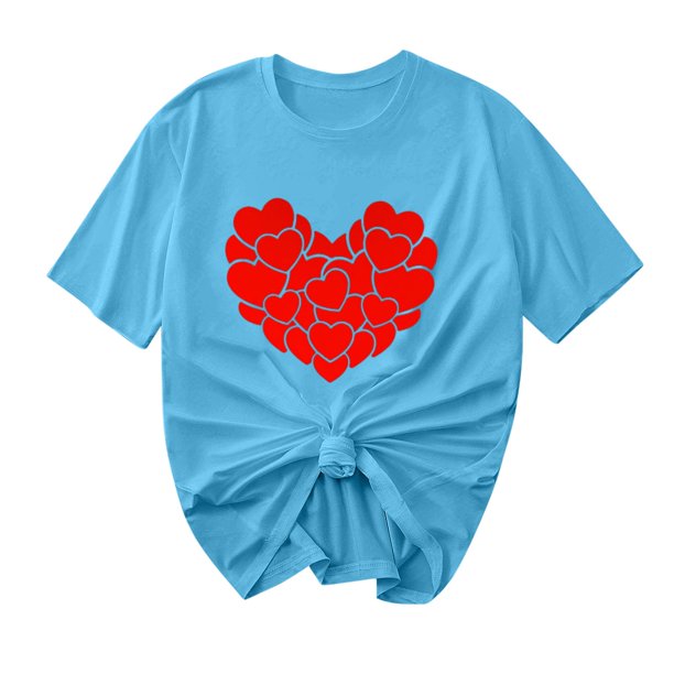 Camisetas de Manga Corta para Mujeres, Camiseta de Cuello Redondo Impresa de Moda, Primavera Y Verano Casual