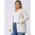 thumbnail image 2 of DARING DIVA Women's Plus Size Classic Cardigan Sweaters 1X White, 2 of 6