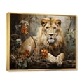 thumbnail image 2 of Designart "Lion composition Of Nature I" Animals Floater Framed Canvas Print, 2 of 7