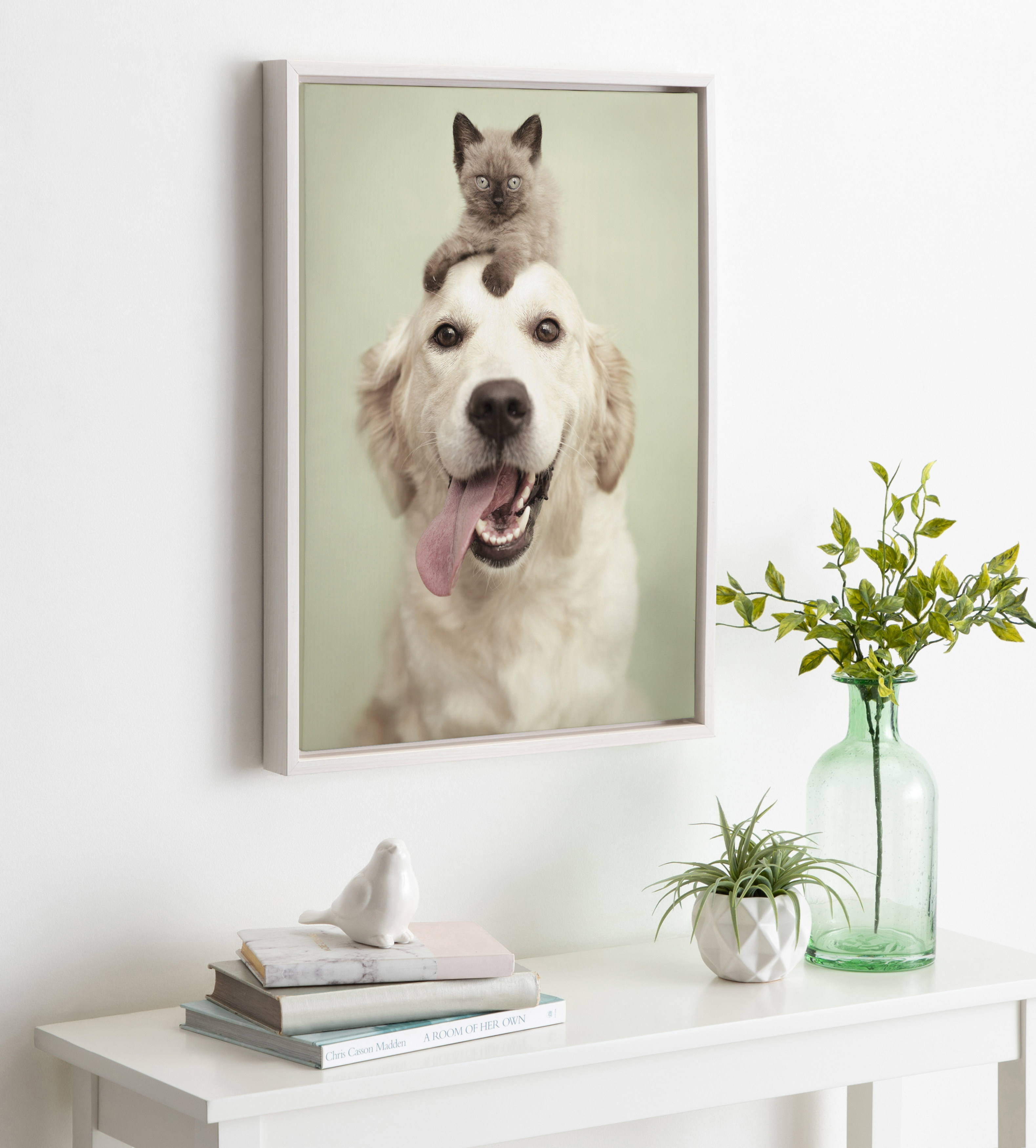 DesignOvation Sylvie Kara and Cuba Framed Canvas Wall Art by Rachael Hale, 18x24 White