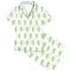 thumbnail image 2 of Odeerbi 2-12 Años Niños Niñas Pijamas de Verano de Satén Con Solapa de Muesca Camisas de Manga Corta Pantalones Cortos Conjunto de Pijama de Seda Con Estampado Suave, 2 of 5