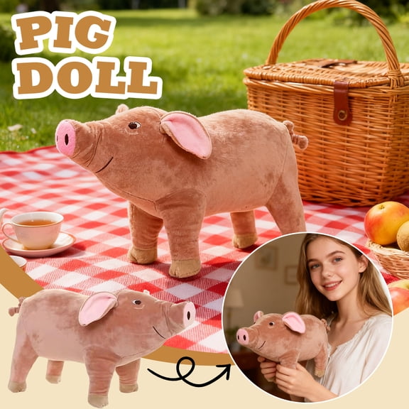 13.78" Lifelike Pig Plush Toy, Soft Stuffed Doll Perfect ’ Cuddling & Home Decor-Realistic Animal Toys Plush Toys Birthday Easter Gift Toys for Girls Boys 3-32 Years