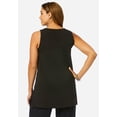 thumbnail image 3 of Jessica London Women's Plus Size Knit Tunic Tank Long Sleeveless Blouse, 3 of 6