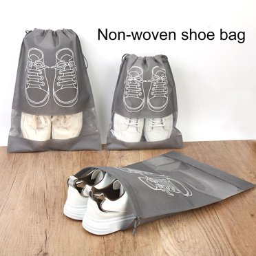 ASANMEYO 5-Pack XL Travel Shoe Bags - Waterproof Nylon Shoe Organizers With Handles & Zipper, Beige 3 thumbnail image