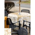 thumbnail image 5 of Outdoor Tablecloth with Umbrella Hole for Patio/Picnic/Party/Camping, Vintage Shell Brown Waterproof Table Cloth Square Cover Washable, Summer Ocean Coastal (54"x 54"), 5 of 9