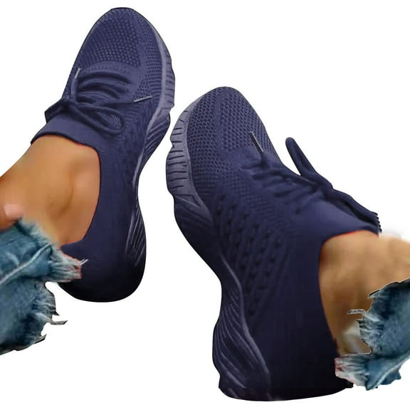 NOKIO Womens Walking Shoes Slip On Lightweight Memory Foam Cheer Sneakers for Tennis Gym Running Workout Yoga Women's Lace Up Platform Large Size Womens Hands Free Sneakers