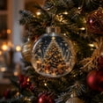 thumbnail image 2 of Clearance Clear Christmas Tree Balls 3.15 Inch, Lighted Christmas Tree Scene Ornament, Glowing Acrylic Tree Bulb for Home, Christmas Gift, 2 of 6