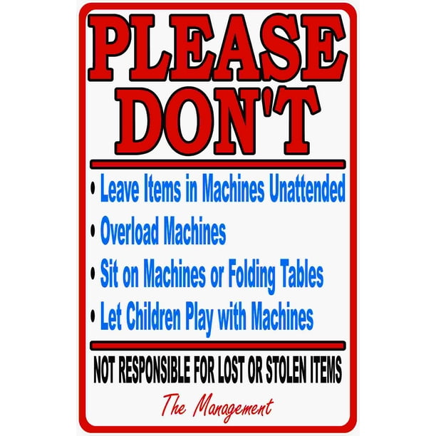 Laundromat Rules & Liability Sign