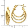 thumbnail image 2 of 14k Yellow Gold Triple Hoop Earrings - 1.9 Grams - Measures 17x4mm Wide, 2 of 2