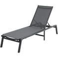thumbnail image 3 of Dark Gray Aluminum Outdoor Chaise Lounge Chair, 5-Position Adjustable Patio Recliner YXY, 3 of 9