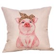 thumbnail image 1 of Funda de Almohada de Lino Xihbxyly Forma de Cerdo Decoración del Hogar, 1 of 2