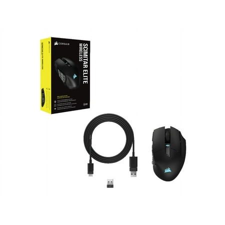 CORSAIR - Scimitar Elite Wireless Gaming Mouse with 16 Programmable Buttons - Black